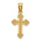 14K Yellow Gold Textured Cross Pendant Charm Jewelry 22mm x 11mm